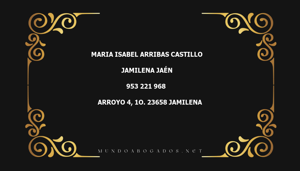 abogado Maria Isabel Arribas Castillo en la localidad de Jamilena