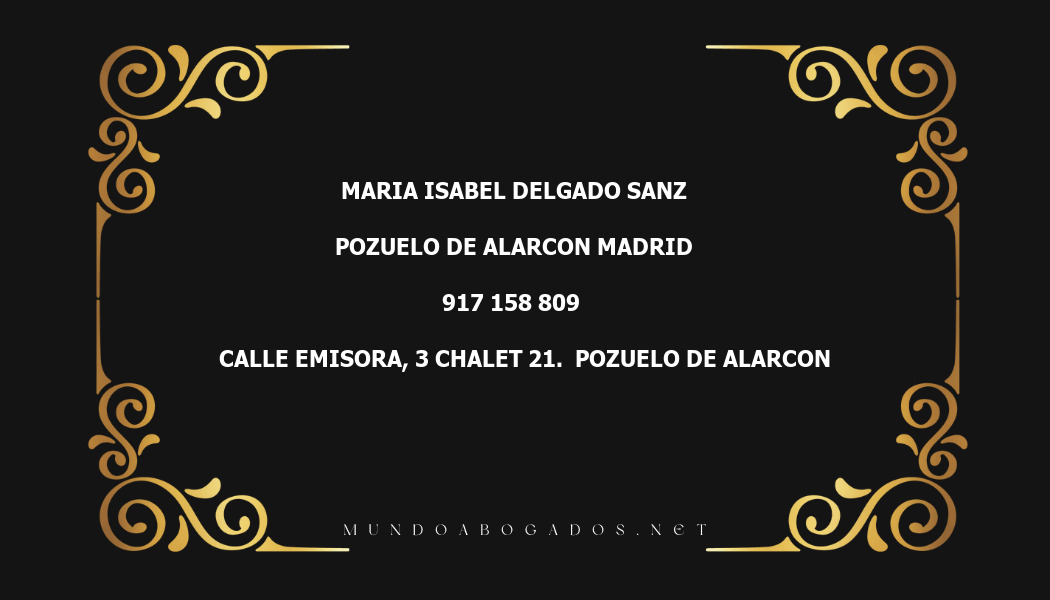 abogado Maria Isabel Delgado Sanz en la localidad de Pozuelo de Alarcon