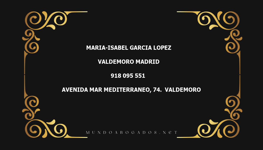 abogado Maria-Isabel Garcia Lopez en la localidad de Valdemoro