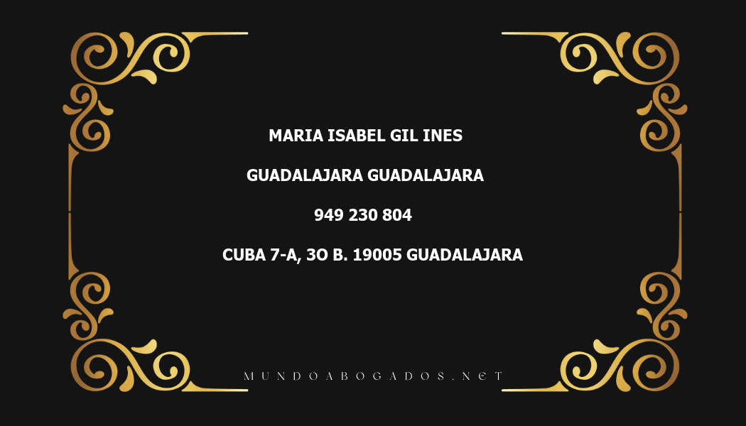 abogado Maria Isabel Gil Ines en la localidad de Guadalajara