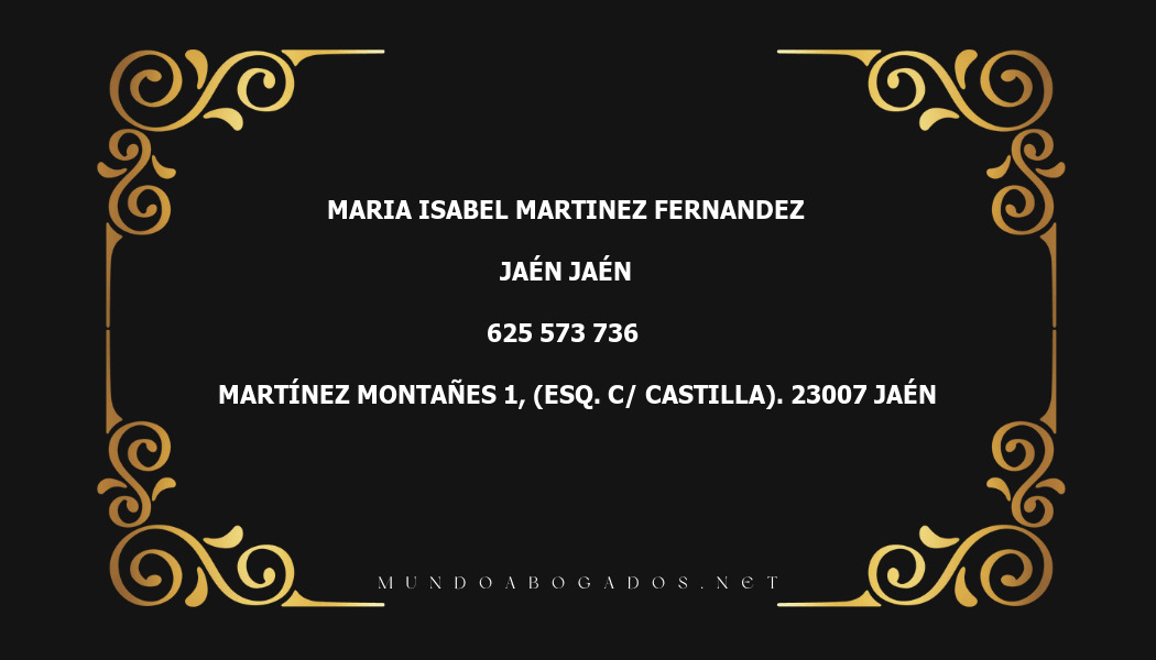 abogado Maria Isabel Martinez Fernandez en la localidad de Jaén