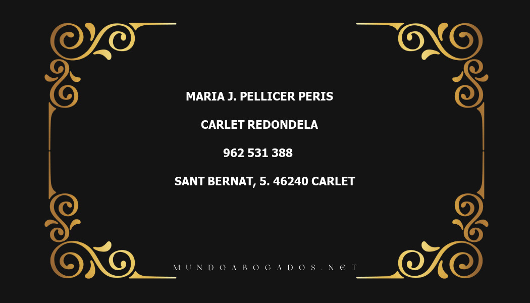 abogado Maria J. Pellicer Peris en la localidad de Carlet