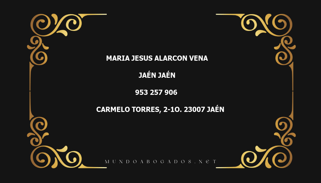 abogado Maria Jesus Alarcon Vena en la localidad de Jaén