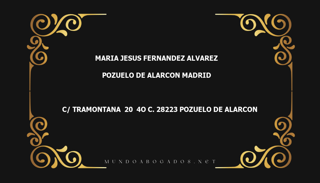 abogado Maria Jesus Fernandez Alvarez en la localidad de Pozuelo de Alarcon