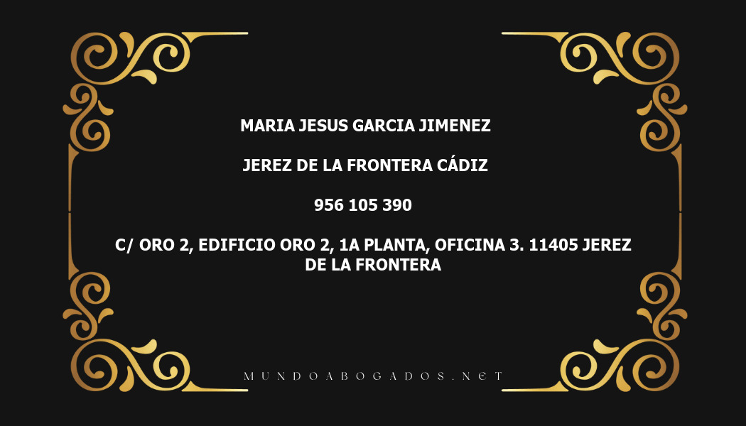 abogado Maria Jesus Garcia Jimenez en la localidad de Jerez de la Frontera