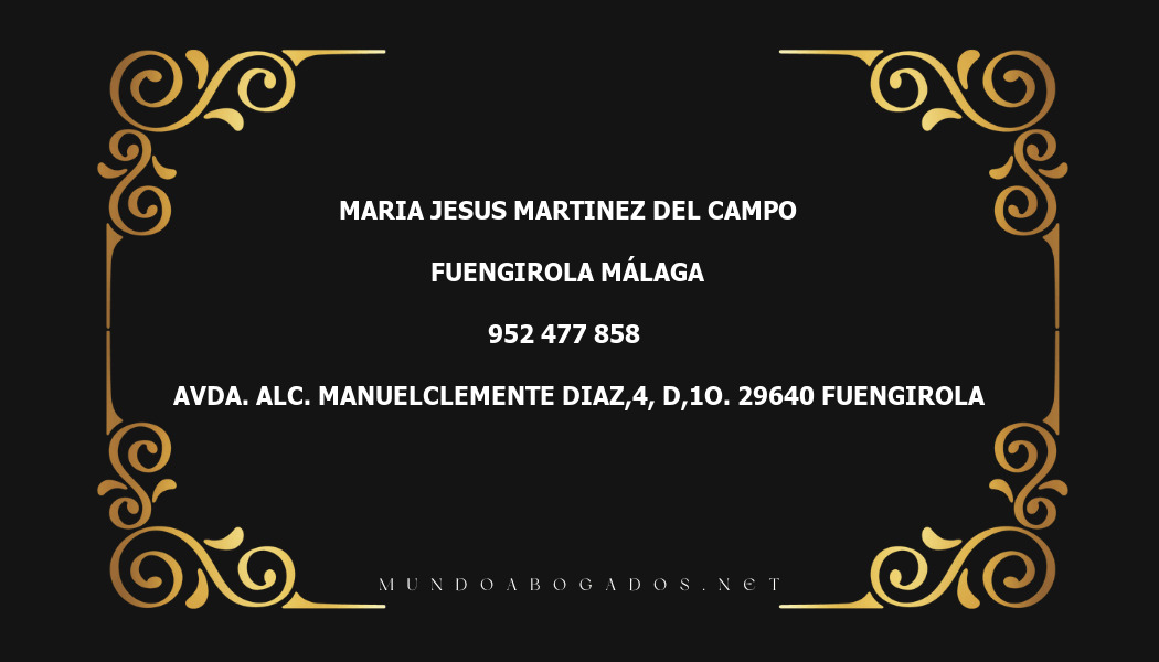 abogado Maria Jesus Martinez Del Campo en la localidad de Fuengirola