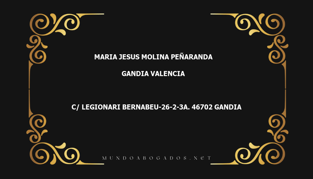 abogado Maria Jesus Molina Peñaranda en la localidad de Gandia