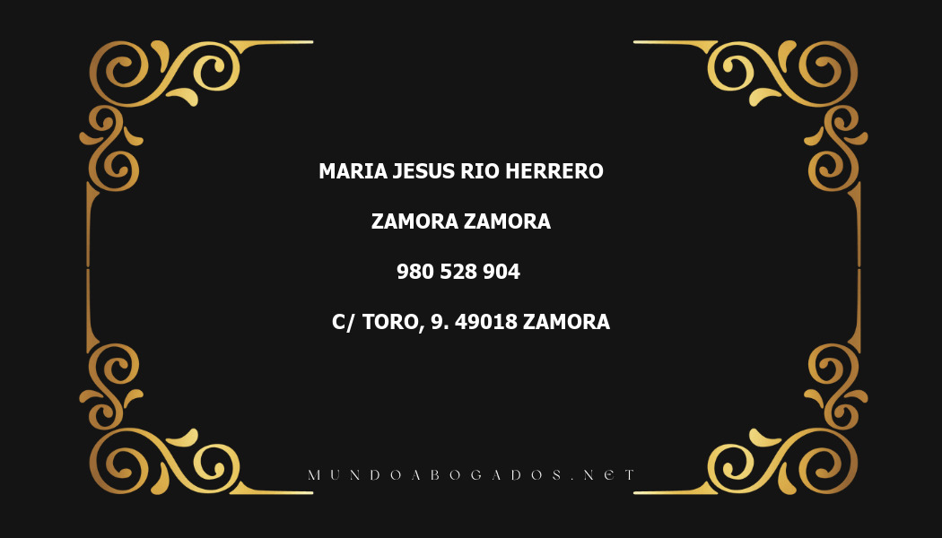 abogado Maria Jesus Rio Herrero en la localidad de Zamora