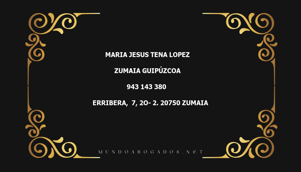 abogado Maria Jesus Tena Lopez en la localidad de Zumaia