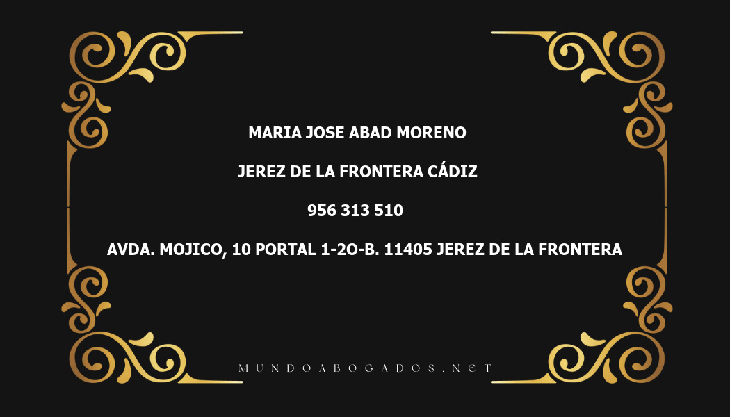 abogado Maria Jose Abad Moreno en la localidad de Jerez de la Frontera