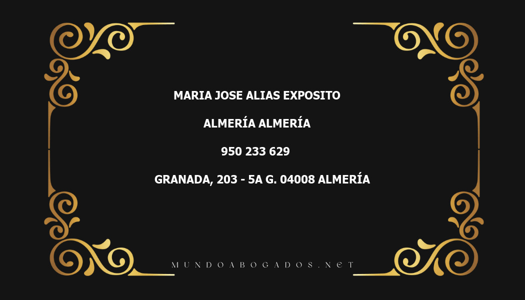 abogado Maria Jose Alias Exposito en la localidad de Almería