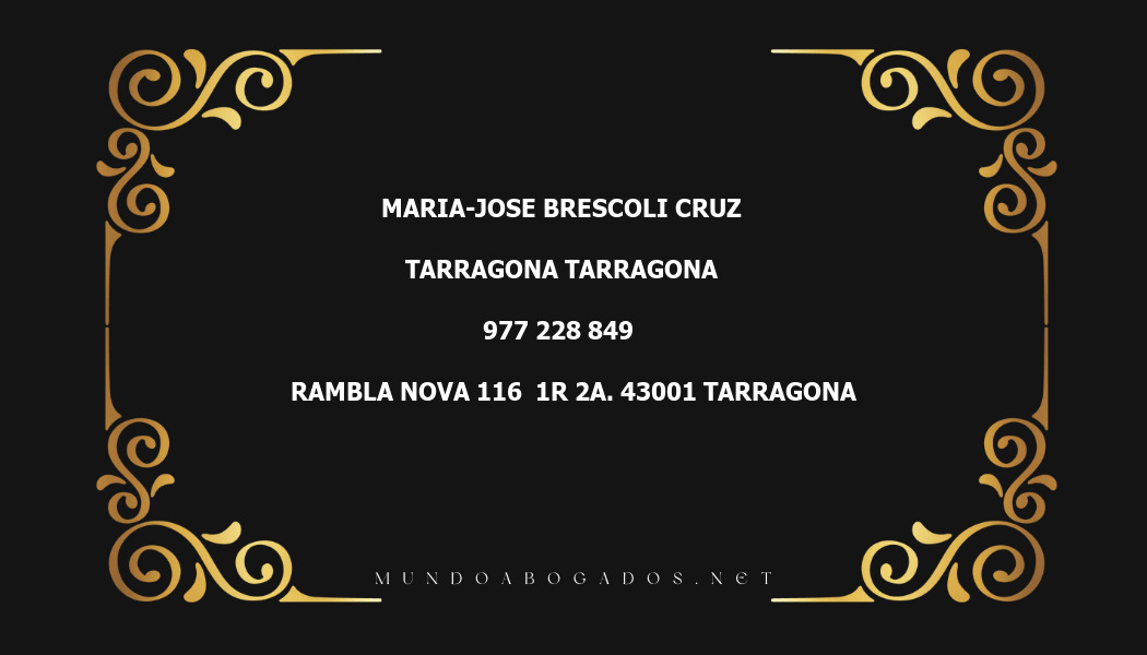 abogado Maria-Jose Brescoli Cruz en la localidad de Tarragona