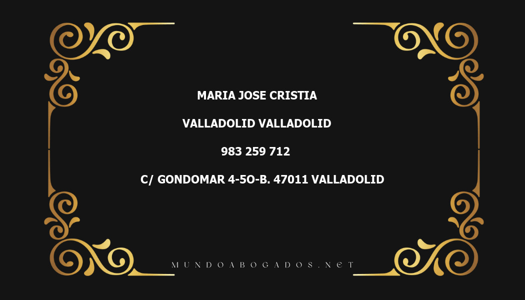 abogado Maria Jose Cristia en la localidad de Valladolid