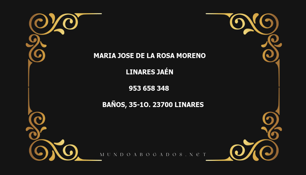 abogado Maria Jose De La Rosa Moreno en la localidad de Linares