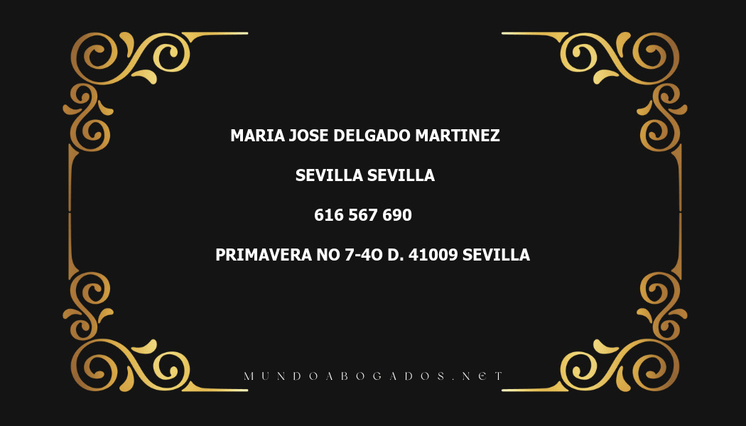 abogado Maria Jose Delgado Martinez en la localidad de Sevilla