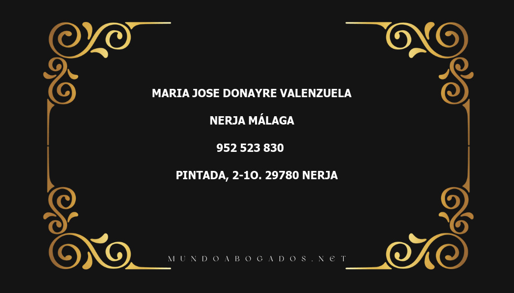 abogado Maria Jose Donayre Valenzuela en la localidad de Nerja