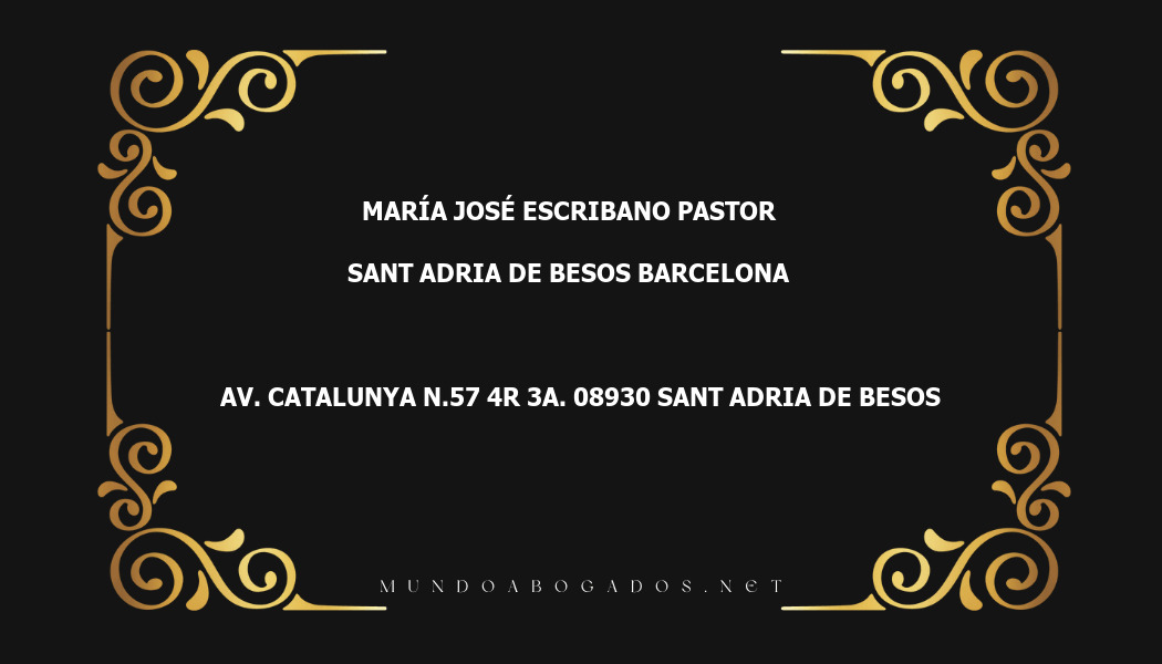 abogado María José Escribano Pastor en la localidad de Sant Adria de Besos