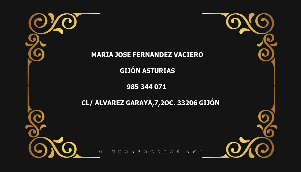 abogado Maria Jose Fernandez Vaciero en la localidad de Gijón