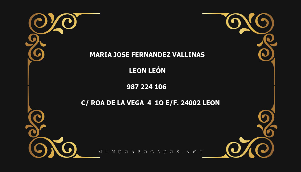 abogado Maria Jose Fernandez Vallinas en la localidad de Leon