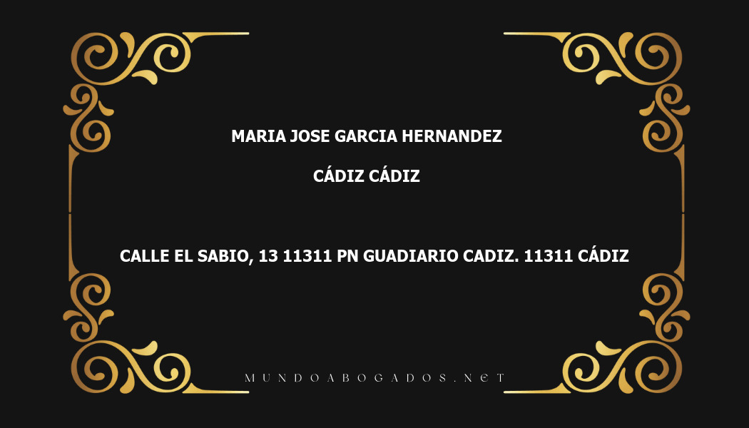 abogado Maria Jose Garcia Hernandez en la localidad de Cádiz