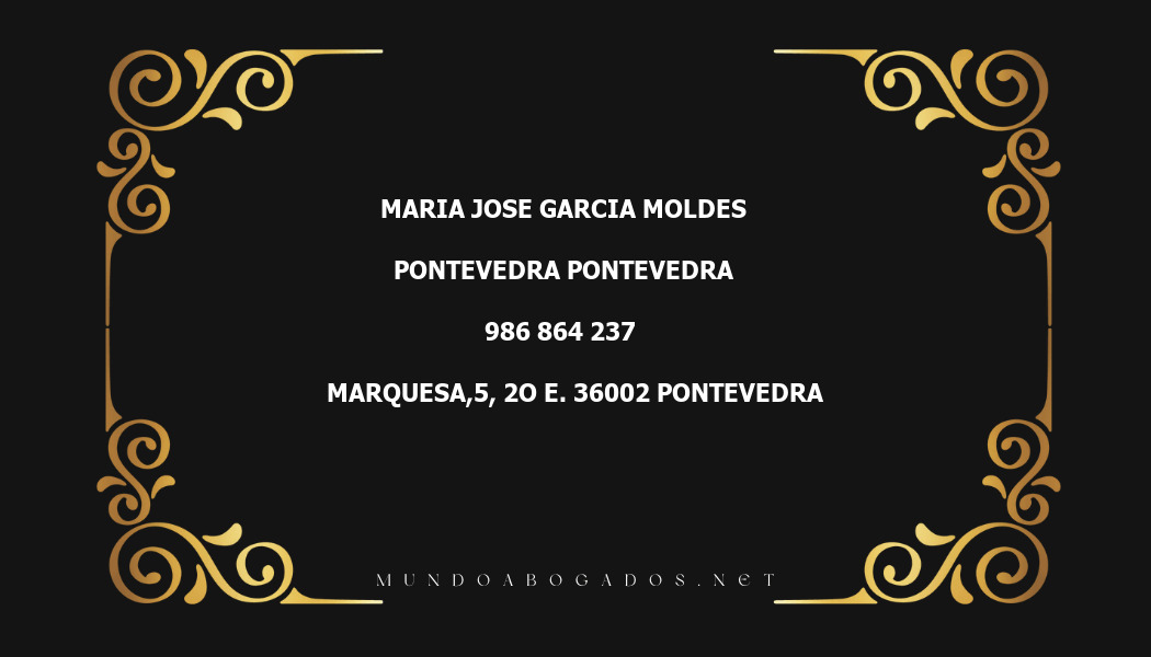 abogado Maria Jose Garcia Moldes en la localidad de Pontevedra