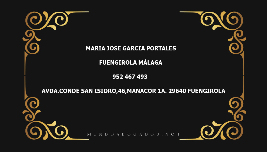 abogado Maria Jose Garcia Portales en la localidad de Fuengirola