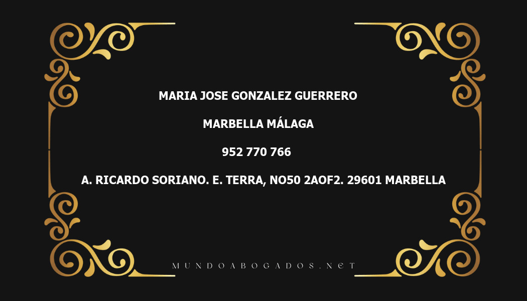 abogado Maria Jose Gonzalez Guerrero en la localidad de Marbella