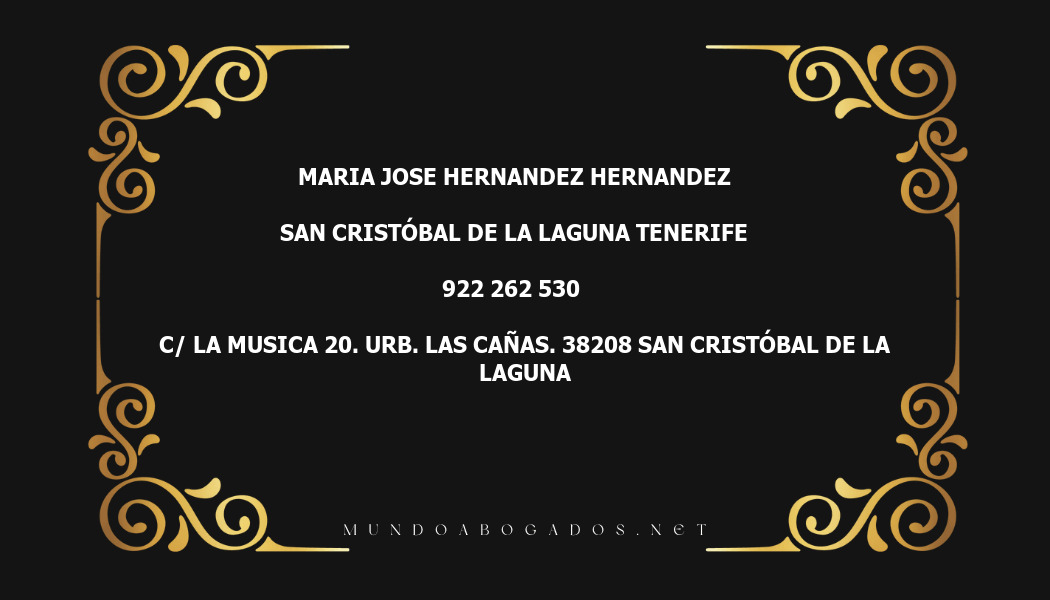 abogado Maria Jose Hernandez Hernandez en la localidad de San Cristóbal de La Laguna