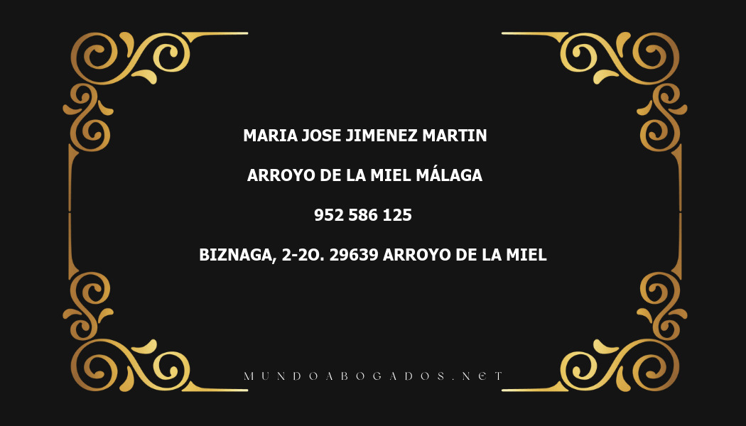 abogado Maria Jose Jimenez Martin en la localidad de Arroyo de la Miel