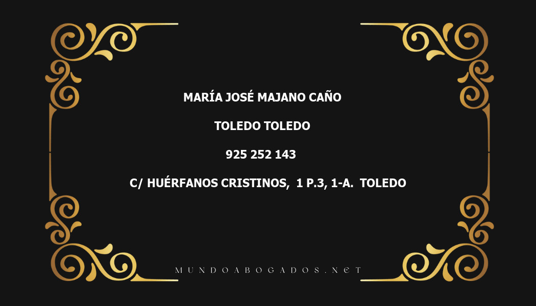 abogado María José Majano Caño en la localidad de Toledo