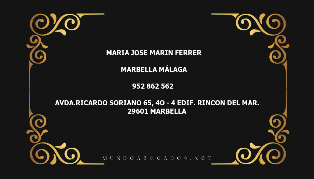 abogado Maria Jose Marin Ferrer en la localidad de Marbella