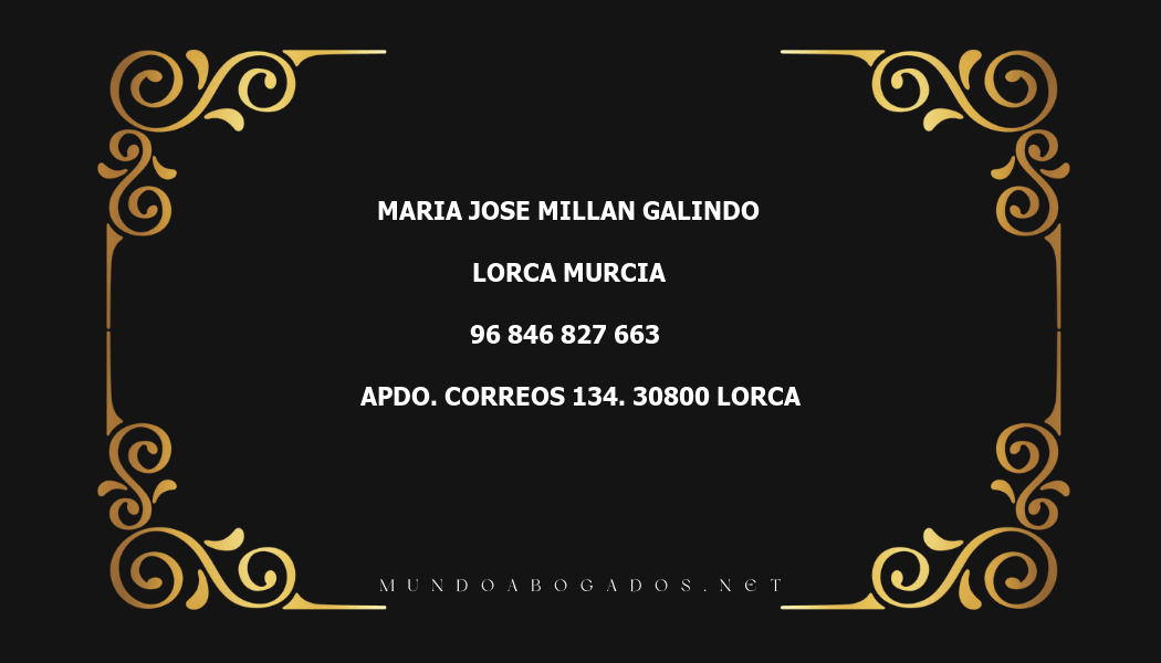 abogado Maria Jose Millan Galindo en la localidad de Lorca