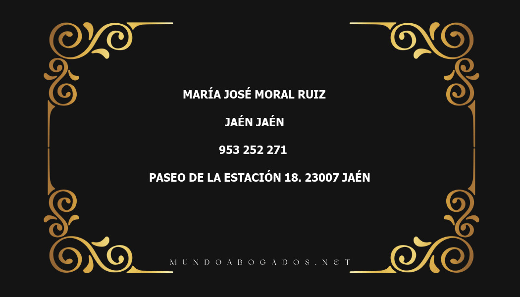 abogado María José Moral Ruiz en la localidad de Jaén