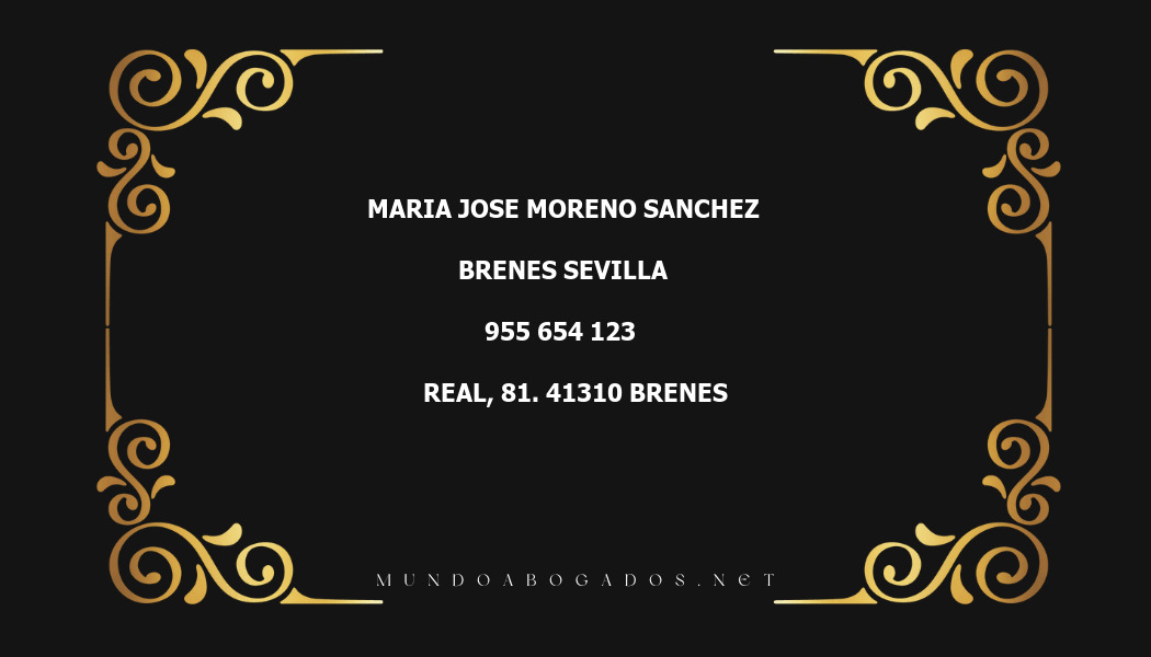 abogado Maria Jose Moreno Sanchez en la localidad de Brenes