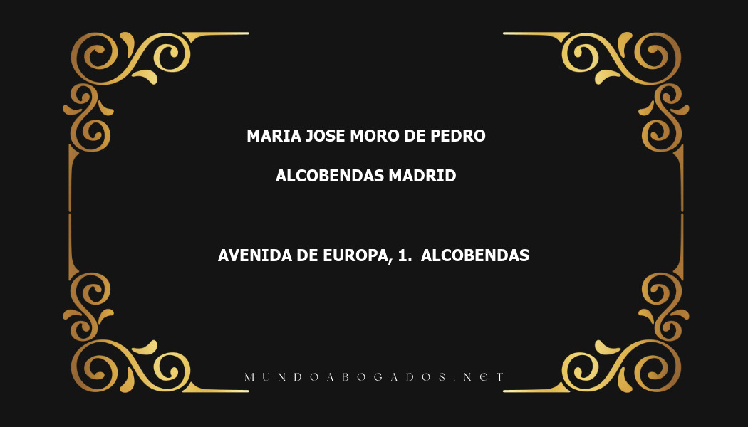 abogado Maria Jose Moro De Pedro en la localidad de Alcobendas