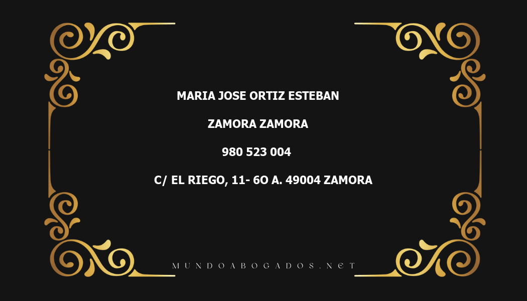 abogado Maria Jose Ortiz Esteban en la localidad de Zamora