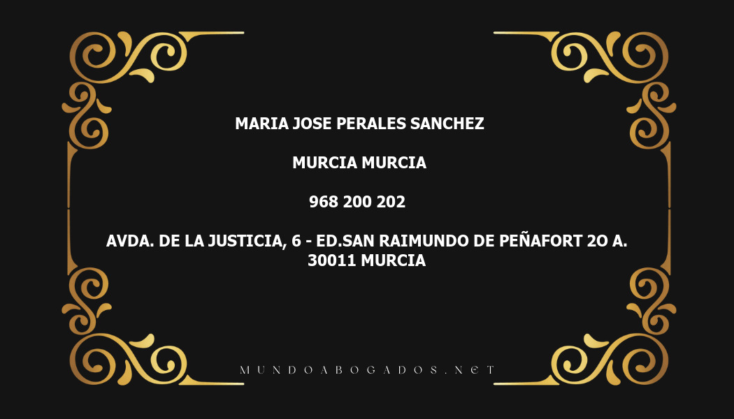 abogado Maria Jose Perales Sanchez en la localidad de Murcia