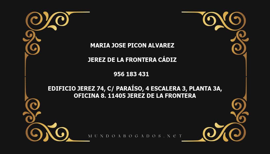 abogado Maria Jose Picon Alvarez en la localidad de Jerez de la Frontera