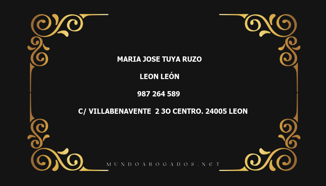 abogado Maria Jose Tuya Ruzo en la localidad de Leon