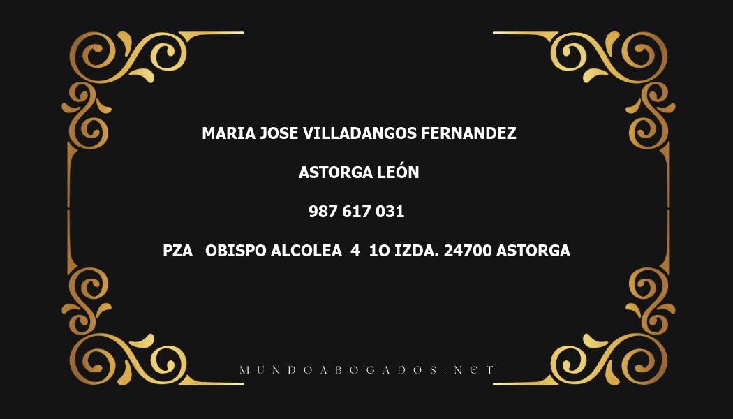 abogado Maria Jose Villadangos Fernandez en la localidad de Astorga