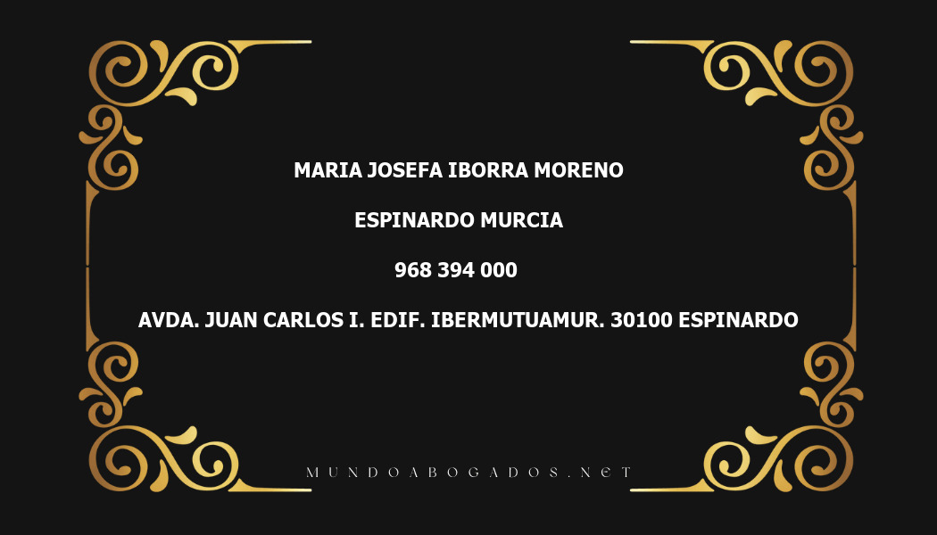 abogado Maria Josefa Iborra Moreno en la localidad de Espinardo