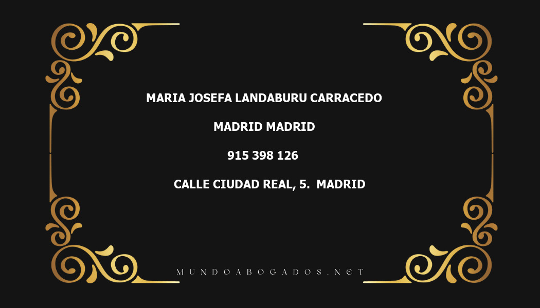 abogado Maria Josefa Landaburu Carracedo en la localidad de Madrid