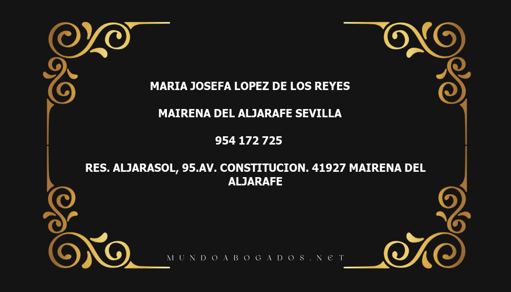 abogado Maria Josefa Lopez De Los Reyes en la localidad de Mairena del Aljarafe