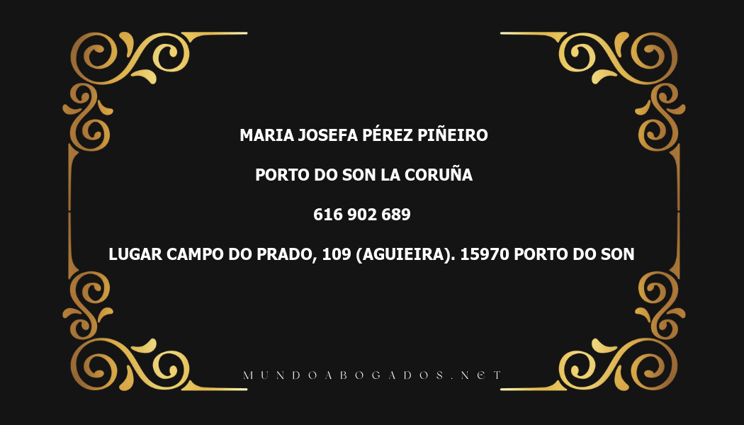 abogado Maria Josefa Pérez Piñeiro en la localidad de Porto Do Son