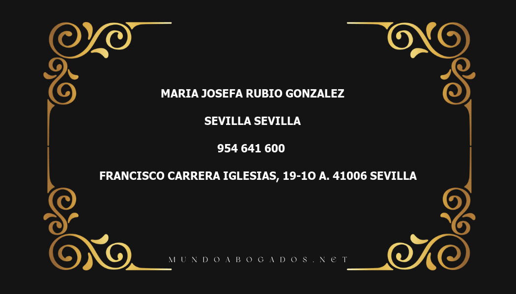 abogado Maria Josefa Rubio Gonzalez en la localidad de Sevilla