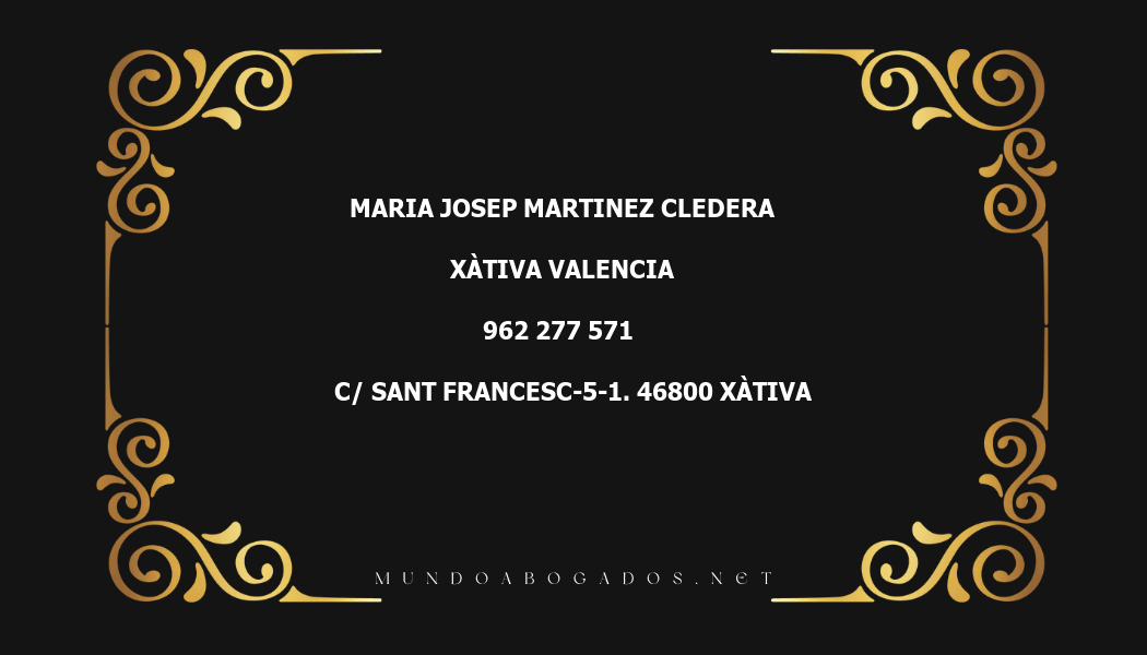 abogado Maria Josep Martinez Cledera en la localidad de Xàtiva