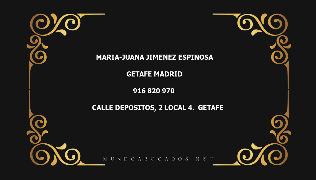 abogado Maria-Juana Jimenez Espinosa en la localidad de Getafe