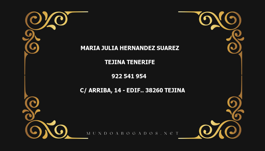 abogado Maria Julia Hernandez Suarez en la localidad de Tejina