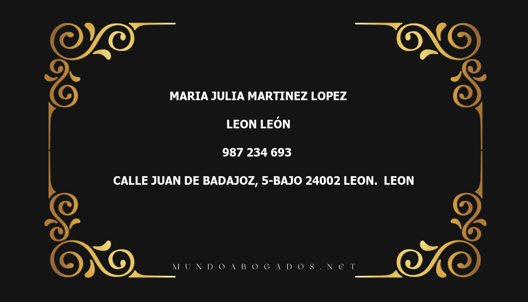 abogado Maria Julia Martinez Lopez en la localidad de Leon