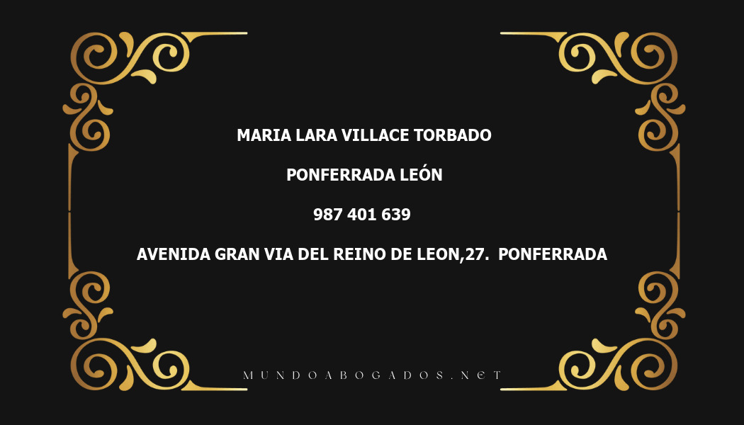 abogado Maria Lara Villace Torbado en la localidad de Ponferrada